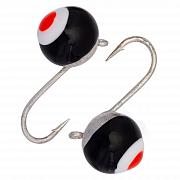 Дробинка с ушком d 4,0 мм, вес 0,62 гр, серебро с черно-бело-красным глазком /10 шт/